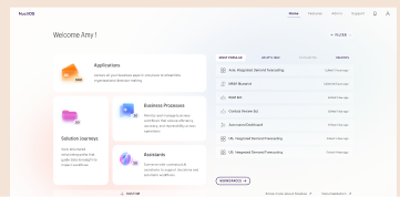 Decision Flow home screen with applications, journeys and recent workflows