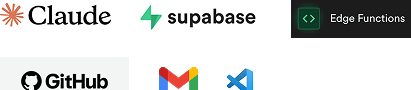 Claude, Supabase, Edge Functions, GitHub, Gmail and VS Code