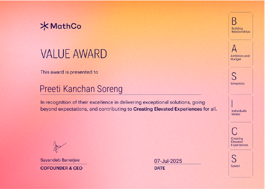 Value Award: Creating Elevated Experiences — MathCo