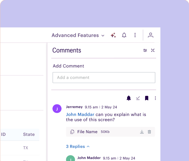 The comments drawer with the bell icon that subscribes to a thread