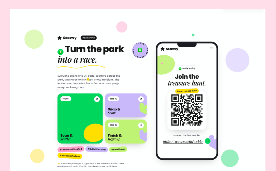 Scavvy on a phone: join the treasure hunt