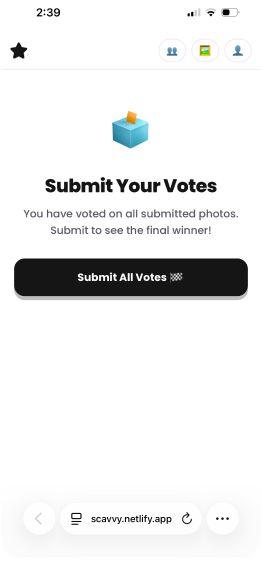 The Submit All Votes screen